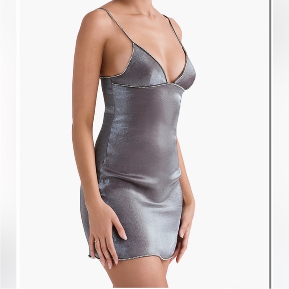 House of CB Shimmering Silver Dress “Excellent Used Condition “#02 - Picture 4 of 7